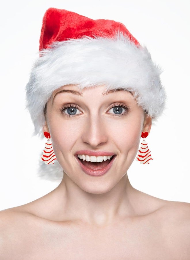 kepvrio Christmas Earrings for Women,Cute Christmas Tree Cake Earrings Acrylic Christmas Tree Cat Dangle Earrings Funny Santa Claus Snowflake Crutch Stud Earrings Christmas New Year Paty Jewelry (Style-A) - Image 5